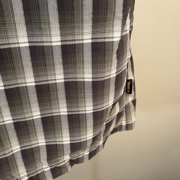 KUHL Men's white, gray and green wicking plaid short sleeve shirt Medium M EUC - Picture 4 of 7